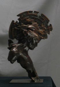 Sculpture labyrinthe Bronze Contact
