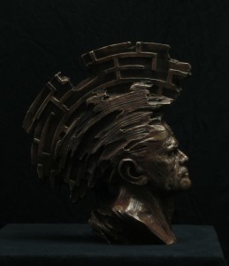 sculpture bronze les labyrinthes- le premier homme