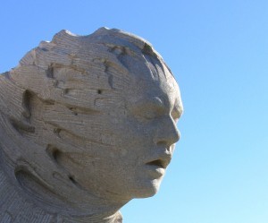 sculpture le passage- bloomington Indiana- limestone