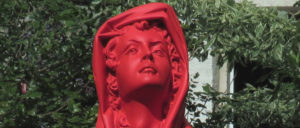 Sculpture en résine / version rouge fluo